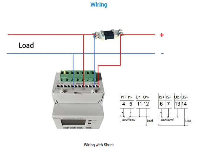 DJSF1352-RN-P1 1000V DC energy meter RS485 communication used for EV charging piles DC48V power supply kwh meter