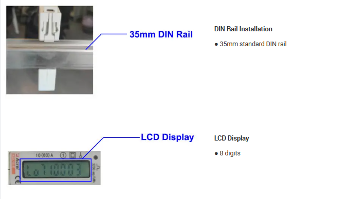 ADL10E Single-phase DIN Rail Energy Meter Energy Management meter Single Phase Digital  Kwh Meter For Solar System