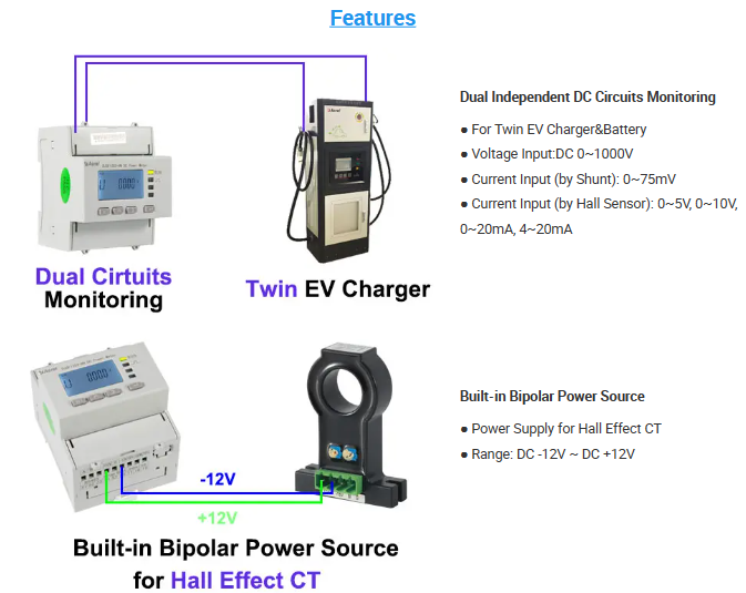 DJSF1352-RN-P1 DC48V or DC24V power supply energy meter CE certification DC 1000V energy meter