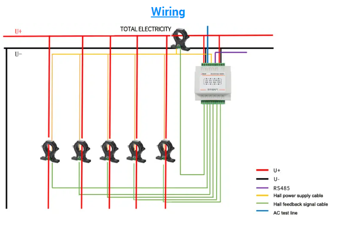 Acrel AMC16-DETT ±48V power supply DC energy meter din rail mounted for base station kwh management solution