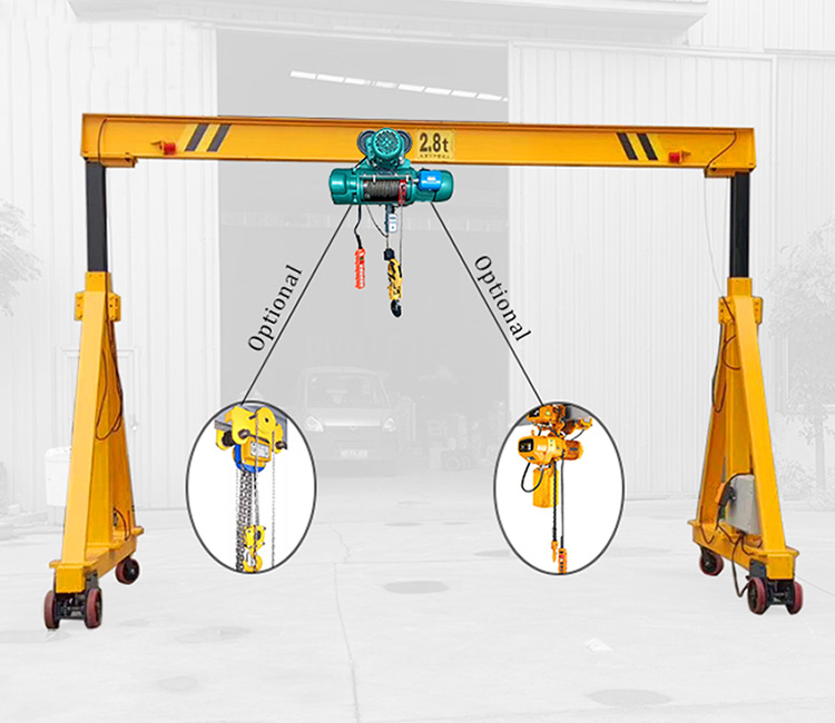 Yellow color electric portable gantry crane price