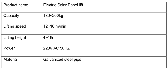 Electric Wire Rope PA600-1300W Motor Hydraulic Ladder Lift Crane Solar Panels Lift 18m