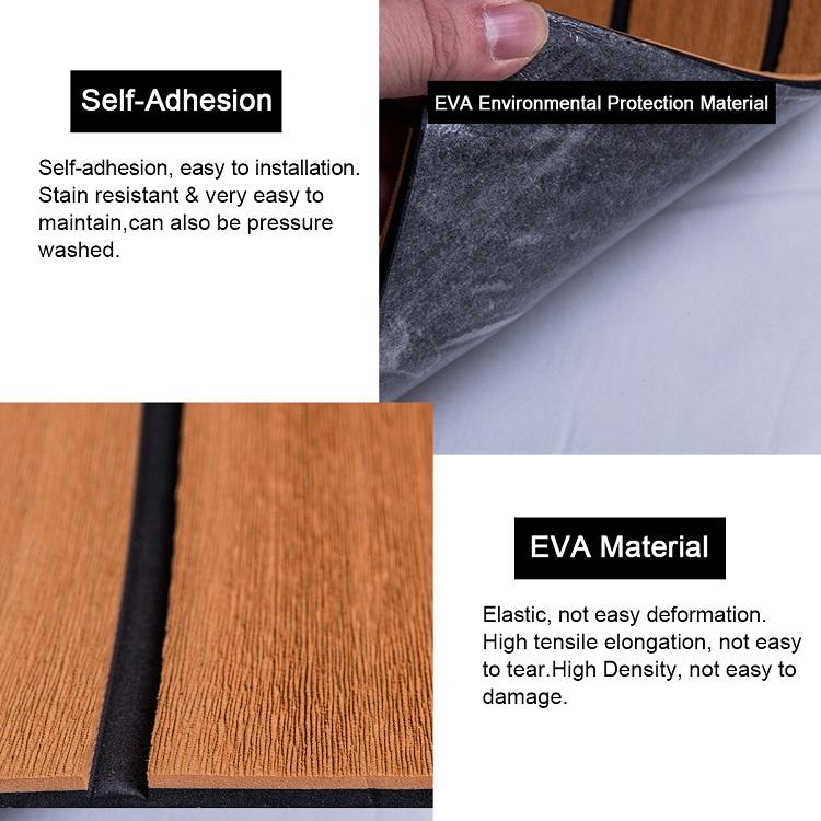 Customized ultralight non slip self adhesive EVA foam mat sheet boat flooring