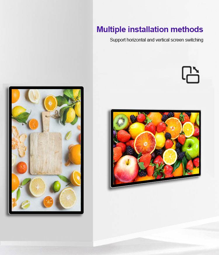 OEM HD 55 65 inch wall mounted advertisement player Android system LCD  TV advertising equipments digital signage kiosk