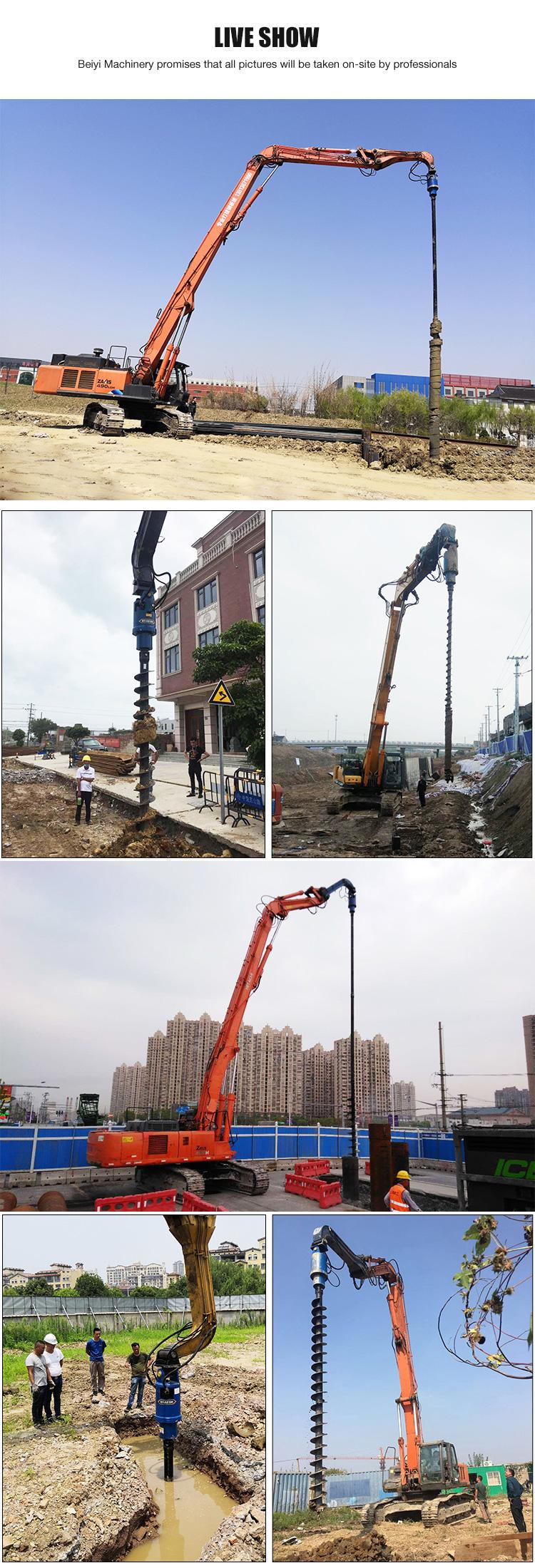 Hydraulic auger earth drill digger concrete helical pile driver excavator attachment solar pile driver screw pile ground drill