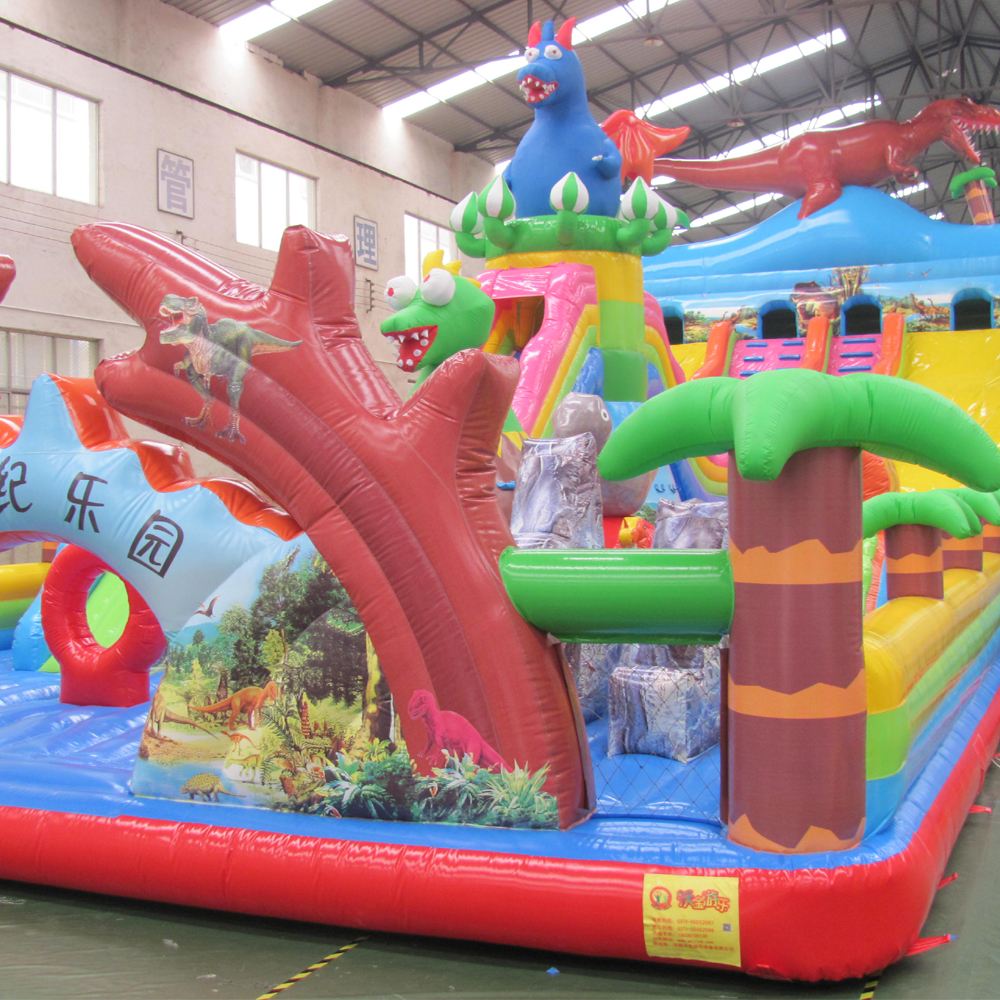 New design Jurassic inflatable bouncer castle with slide, jumping castle for kids best price