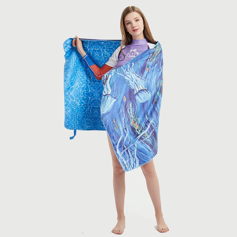 High quality microfiber recycled suede quick drying portable sandless travel towel
