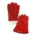 Manufacturer hot sales  Long Leather barbecue BBQ Cowhide Electric Welding Gloves