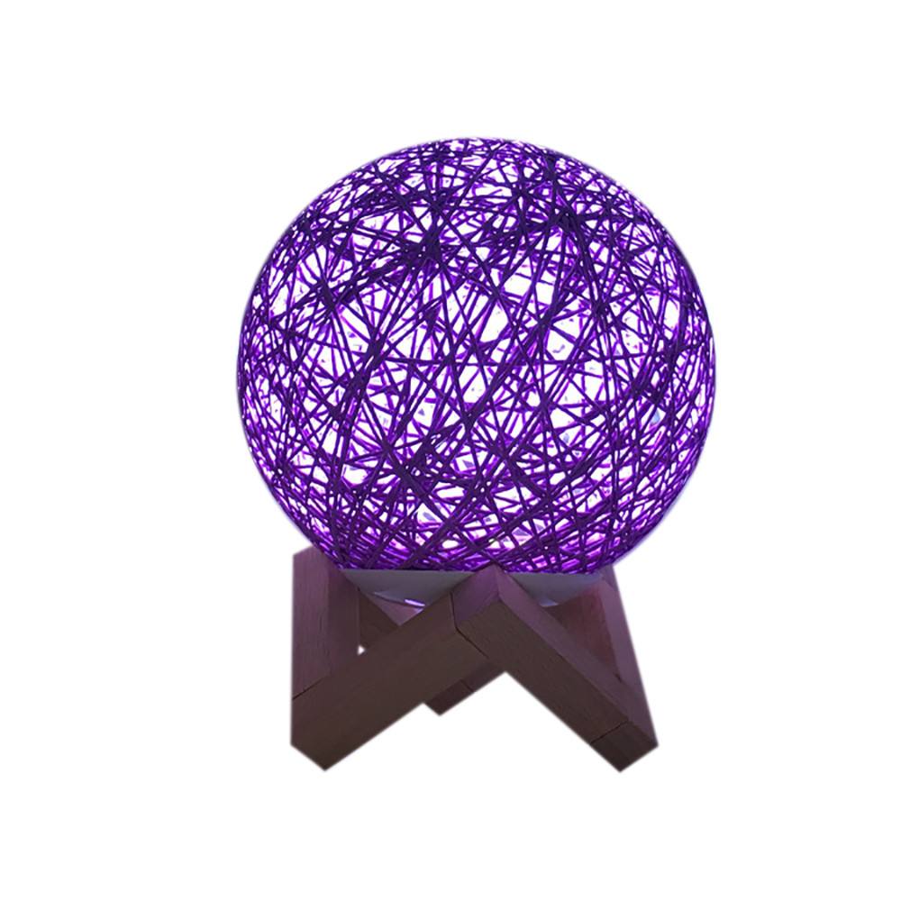 3D LED Rattan Moon Night Light Moonlight USB Charging Table Desk Moon Lamp