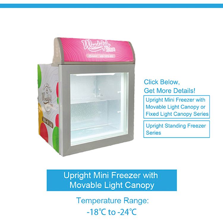 98L CE ETL Single Door Upright Glass Showcase Ice Cream Freezer SD-98