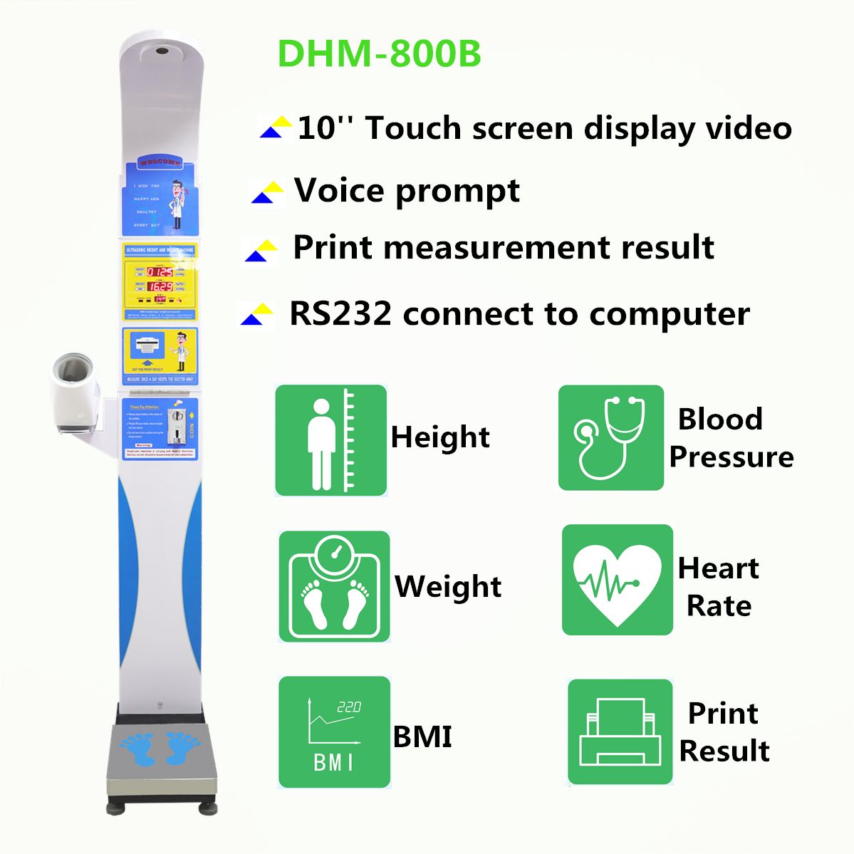 Coin operated  weight and height scale,bmi height weight scale machine