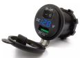 DC 12 V 24 V Quick Charger  3.0 Car  USB Charger with ON-OFF Switch Built in Voltmeter With Red LED Light