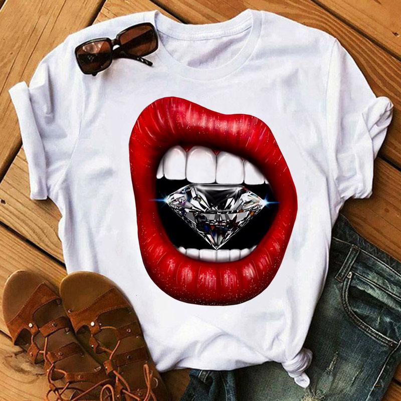 Women T Women Graphic 3D Nail Paint Fashion Cute Printed Top Tshirt Female Tee Shirt Ladies Clothes T-shirt