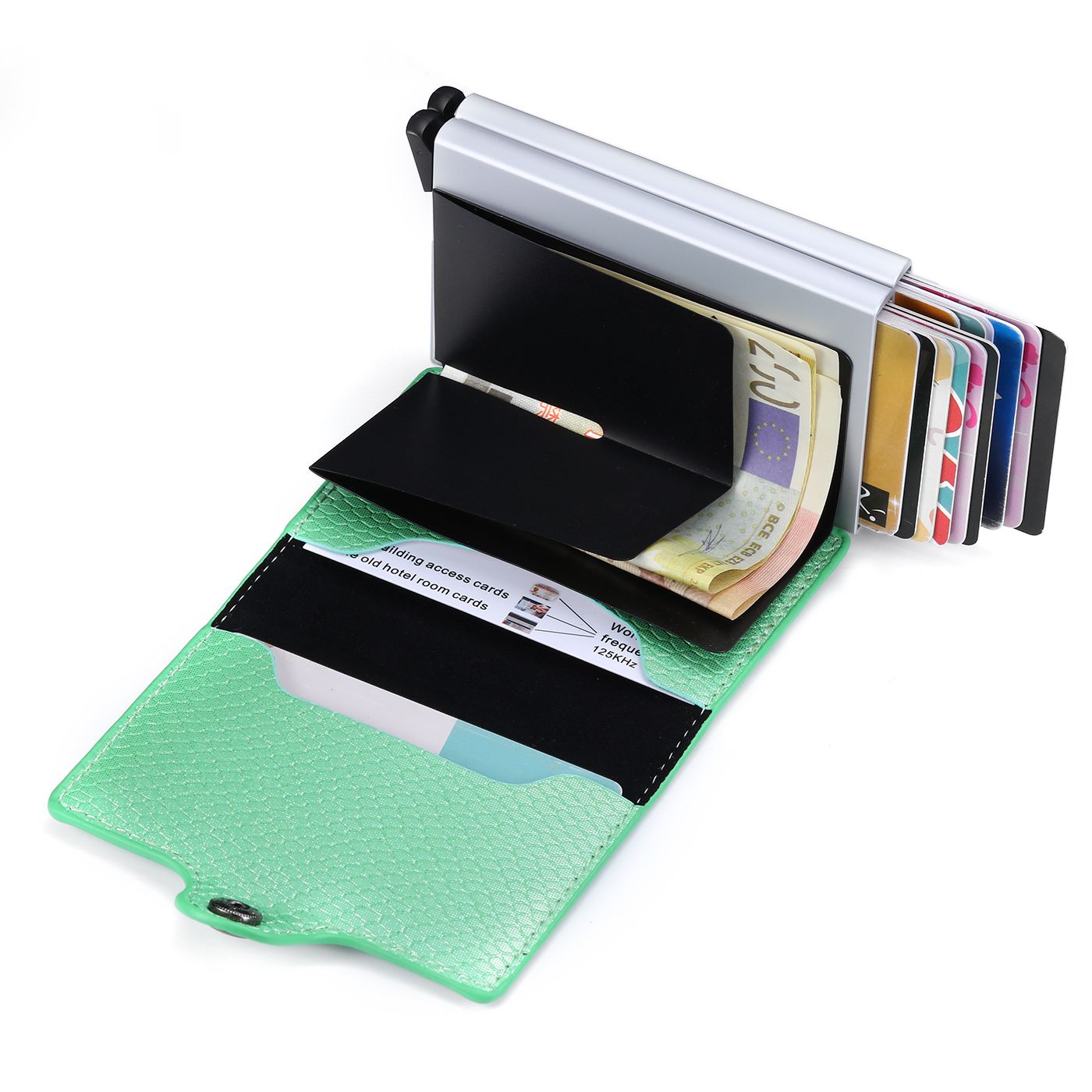 2020 New Double Layer Security Credit Card Purse RFID Blocking Wallet Slim Aluminum Case Holder Wallet for Men Women