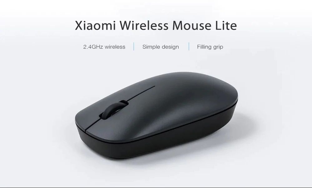 Xiaomi Wireless Mouse Lite 1000DPI 2.4GHz Ergonomic Optical Portable Mouse USB Receiver Office Game Mice For PC Lap