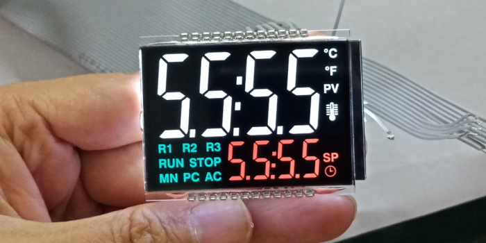 Custom 24 pin va segment water meter lcd temperature display