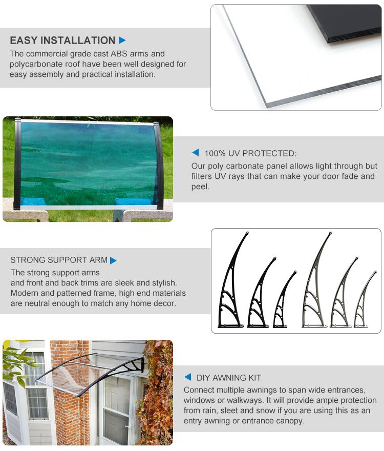 Polycarbonate Canopy Church Entrance Plastic Awning Panels