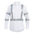 Hot Sale Customized Logo 100% Cotton Drill Vented Breathable Long Sleeve Australia Roadway Traffic White Work Shirt