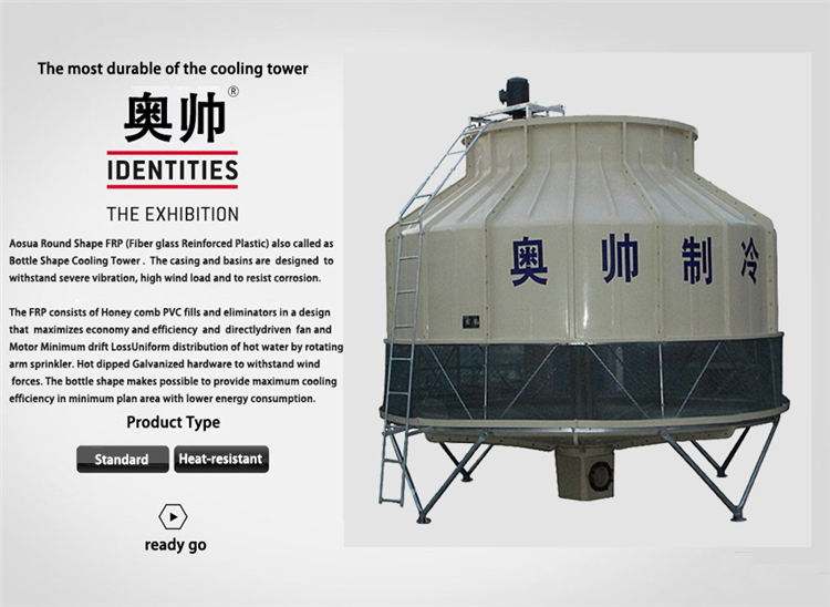 Hot Sale 250T Fiberglass Round Cooling Tower Water Cooling Tower For Water Treatment