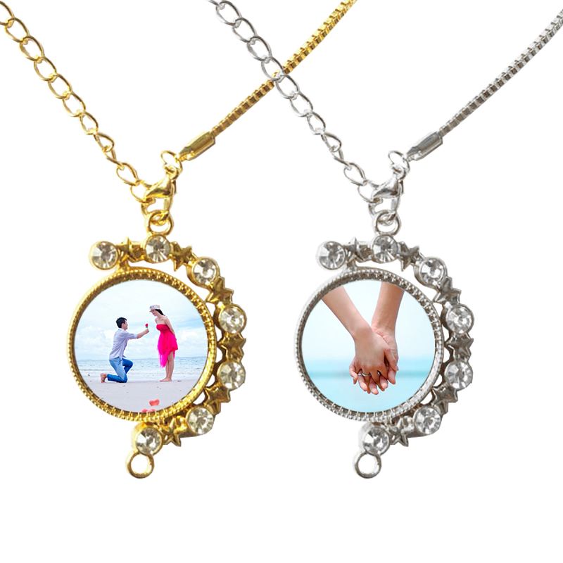 Hot Selling Customized Design Printable Rotating Necklace Sublimation Moon Necklace