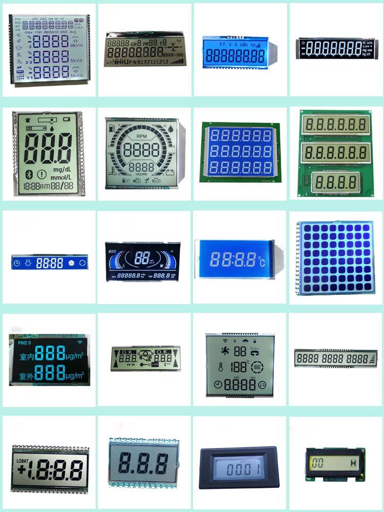 custom TIC55 TIC33 chip on glass lcd display TN reflective digit lcd for gas meter