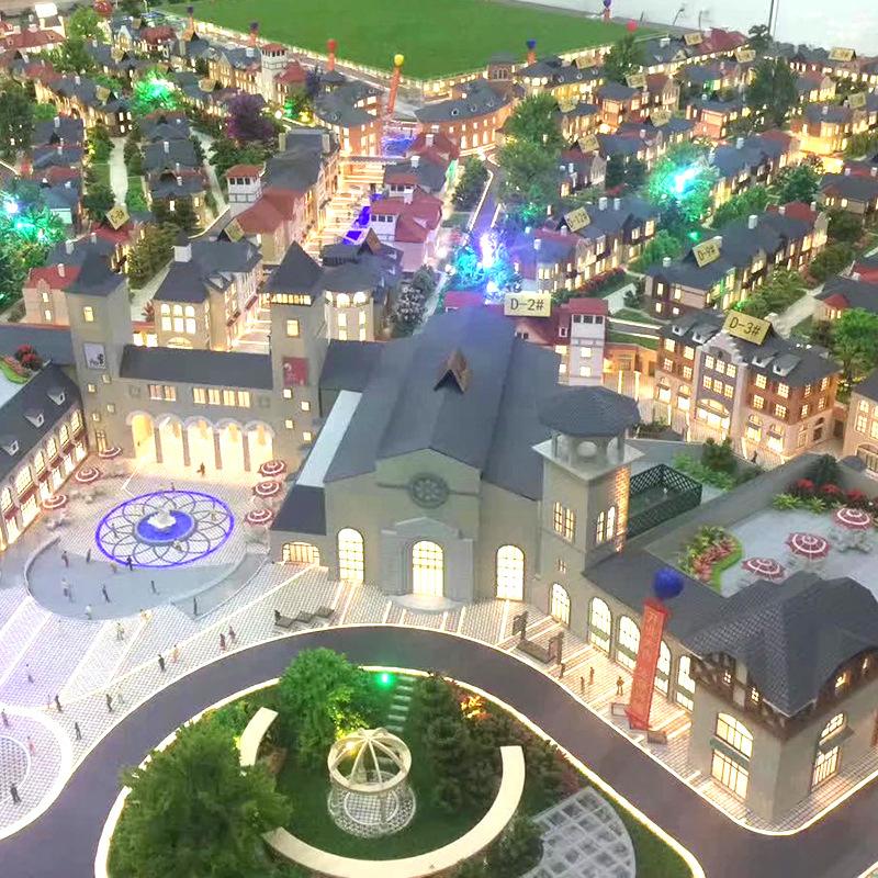 Perfect LED lighting city planning miniature building model , crystal model building