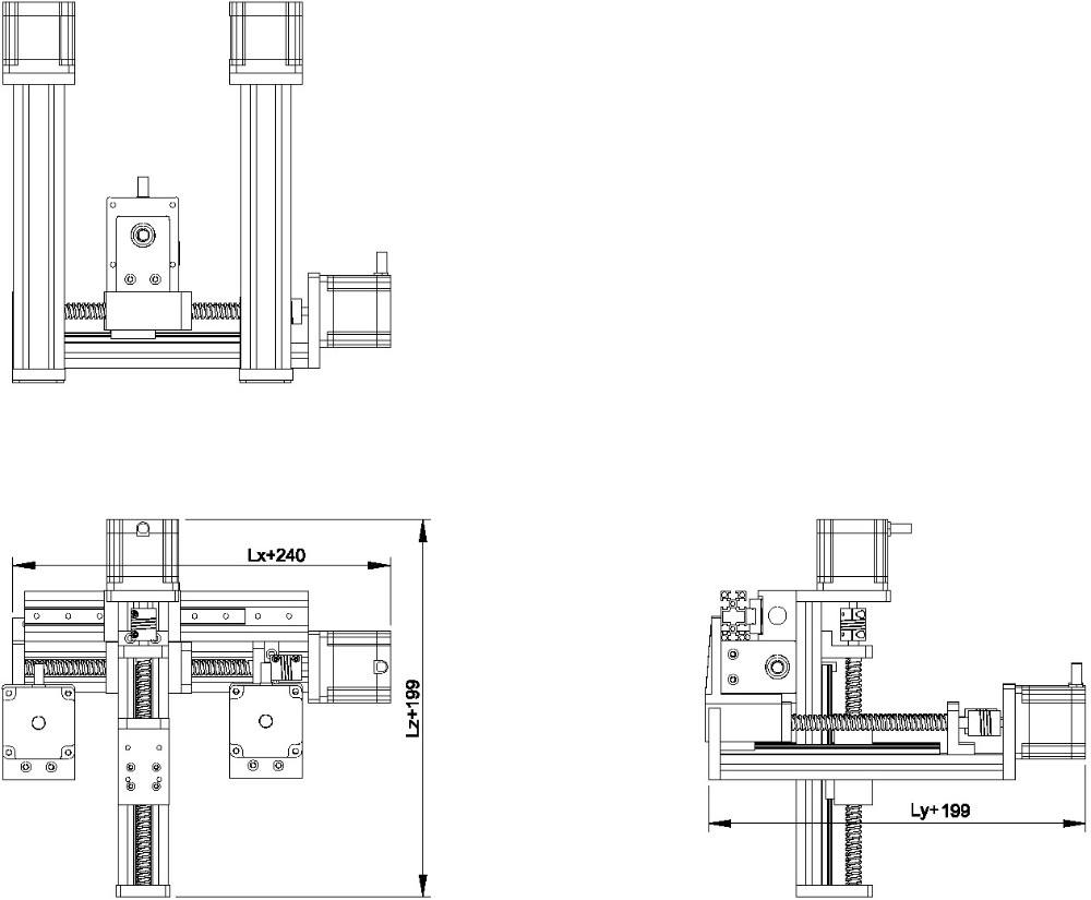 50-1000mm stroke nema23 stepper motorized drive gantry type xyz linear stage 3 axis table