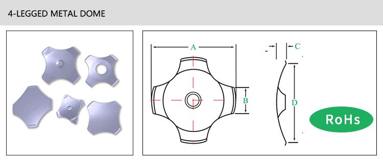 China OEM Metal Dome Factory SMD Reel Dome  for Membrane Keypad Switch Keypad