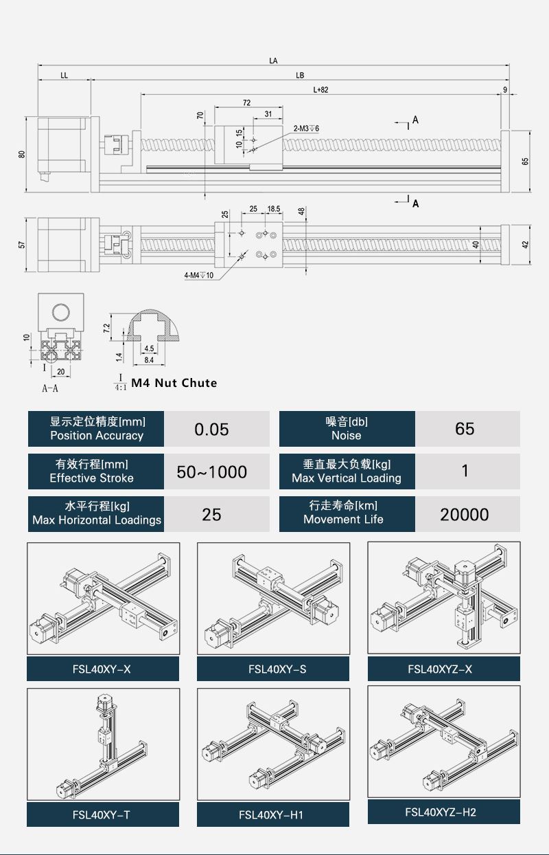 FUYU brand linear rail xy stage for linear motion systems