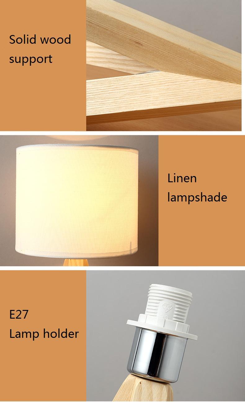 LED Table Lamp Wooden Bed Bedside Lamp Home Deco For Living Room Bedroom Lamparas De Mesa Para El Dormitorio Classic Lamp