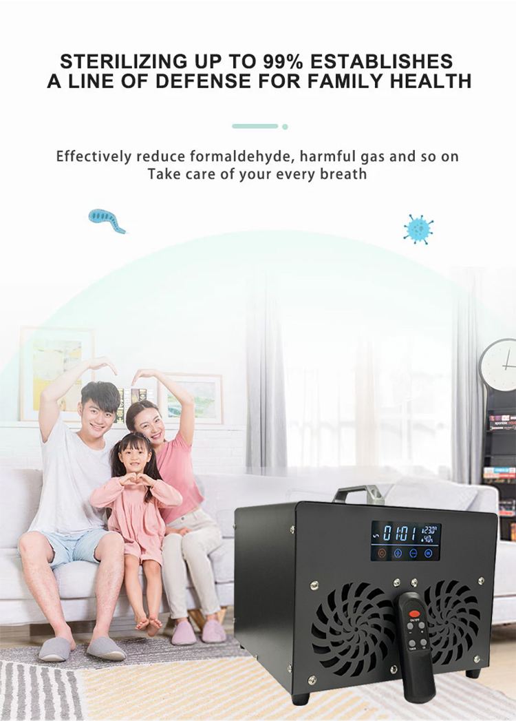 Latest Style Home Commercial Portable Lcd Touch 60G Quartz Tube Air Purifier Ozone Sterilizer Machine