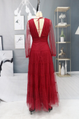 Elegant Women Deep V-neck Sleeveless Floral Lace Hollow Out Long Maxi Dress Evening Formal Party Prom Ball Gown Red Vestido