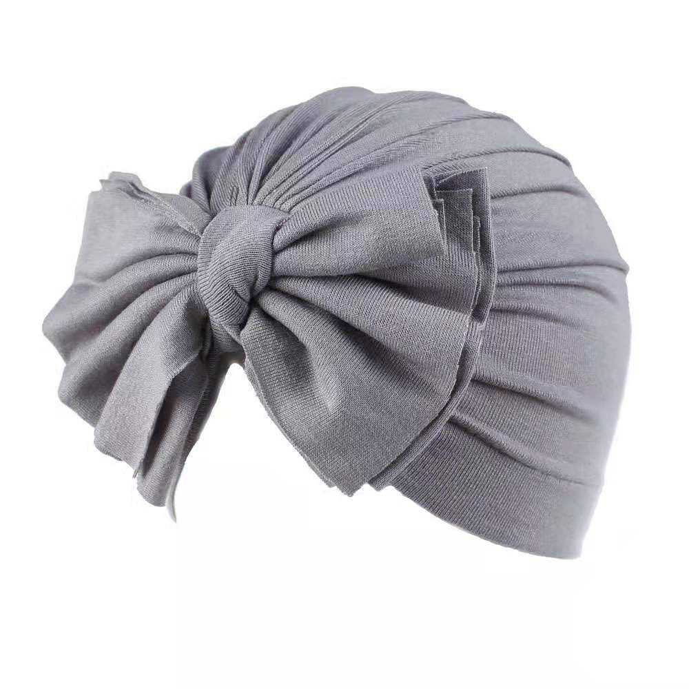 Newest Style Fashionable Attractive Solid Color Reusable Baby Girls turban headbands Bow Turbans Hats