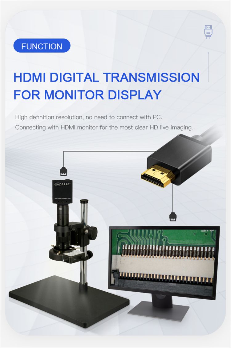 EOC 16MP electronic camera monocular video zoom pcb repair lcd monitor digital microscope for hdmi microscope