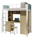 School Dormitory Furniture  Adults Metal Loft Bed with Storage
