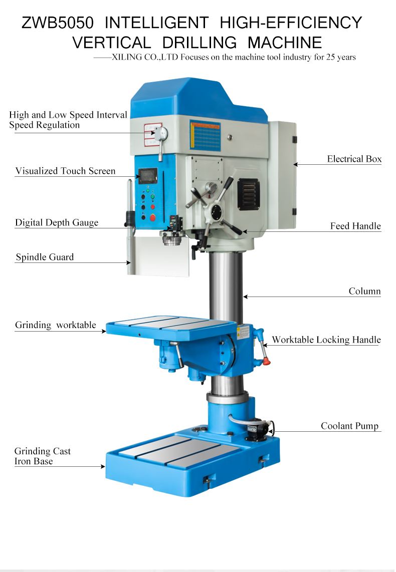 WDDM ZWB5040 Column Core 40mm Intelligent High Efficiency Vertical Drilling Machine