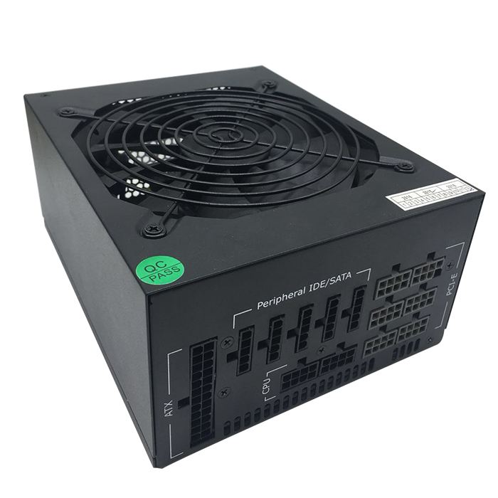 ATX 1600 watt power supply PSU Support 6 GPUs GPU 80+ Gold Designed Power Supply With PC
