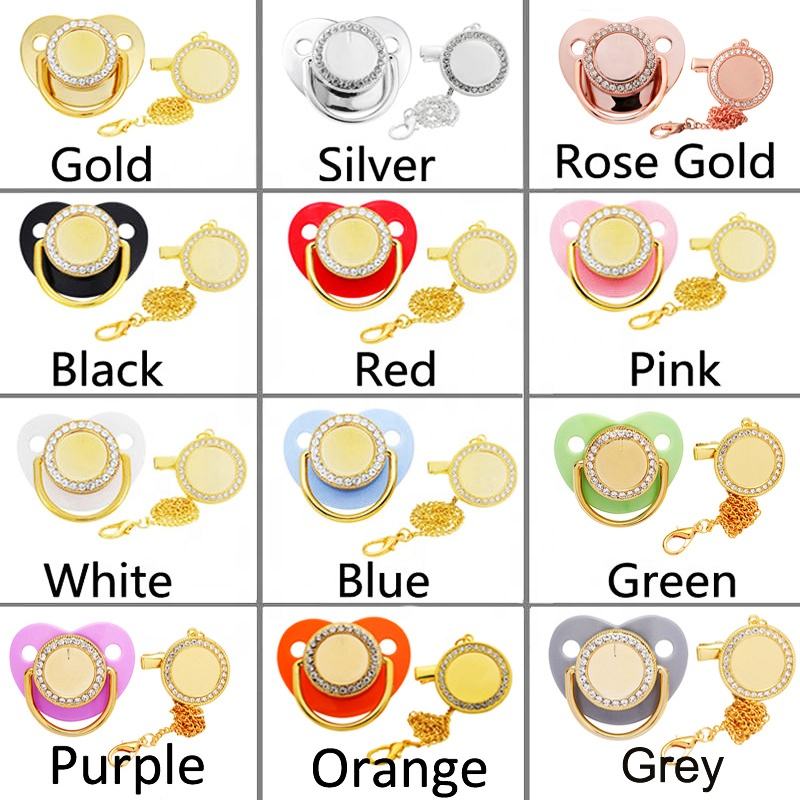 New Arrival Colorful Customized Logo Printed Silicon Pacifier Dye Sublimation Blank Pacifier