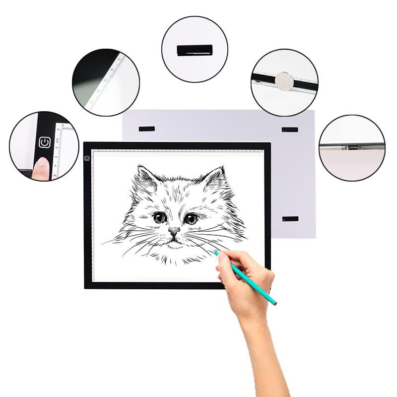 LED Graphic Tablet Writing Painting Light Tracing Board Pad Digital A3 Table LED Drawing Board