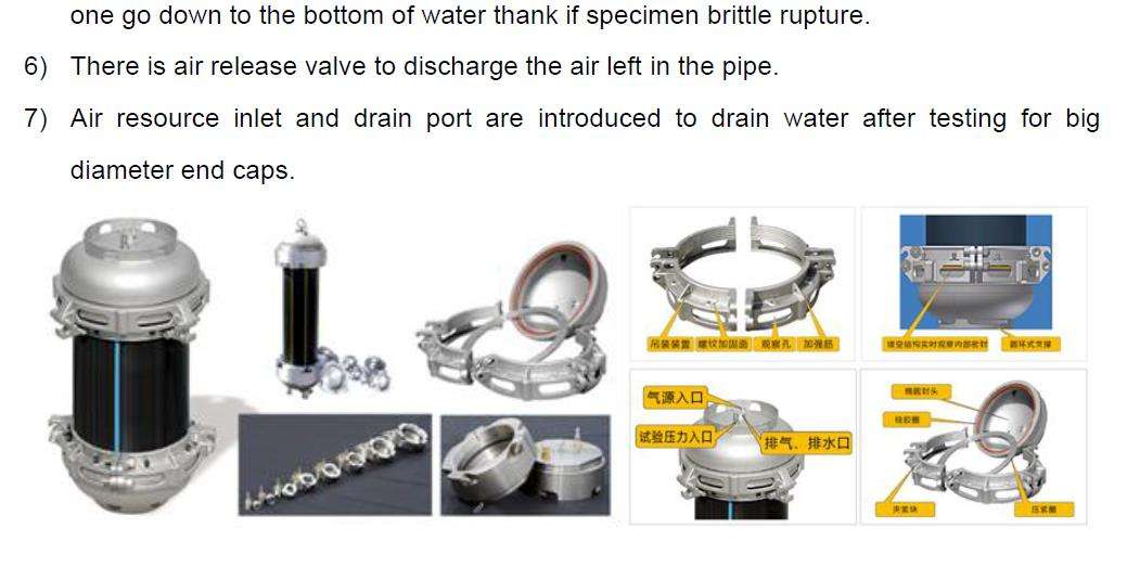 endcaps and fixture for hydrostatic pressure  test