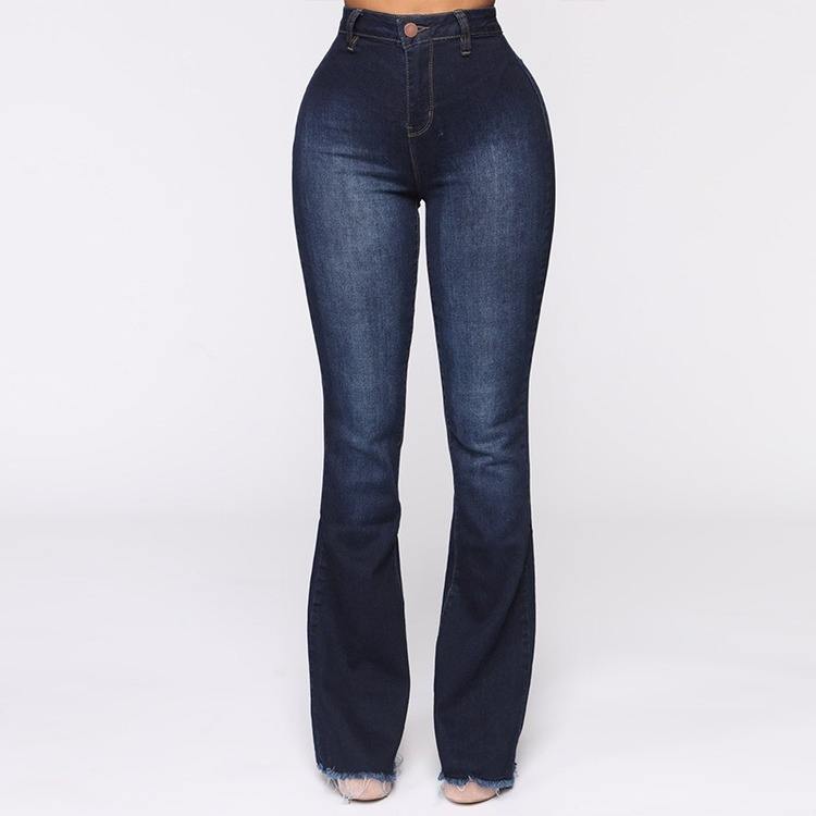 Women Bootcut Jeans Slim Fit Denim Pants Bell Bottom Straight High Waist Bootleg Jeans Stretch Female Flare Trouser Maxi Fashion
