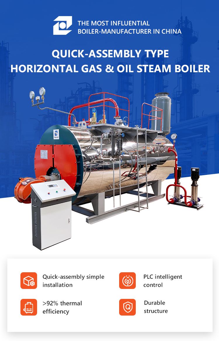 2020 Hot Selling Intelligent Digital Control Oil Steam Central Heating Water Gas Fired 7 Ton Boiler