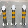 Hairline Finish SS304 SS316 Fixed Street Traffic Bollard With Hook for Chains Flexible Protection Road Bollards