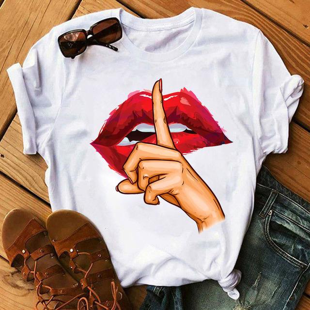 Women T Women Graphic 3D Nail Paint Fashion Cute Printed Top Tshirt Female Tee Shirt Ladies Clothes T-shirt