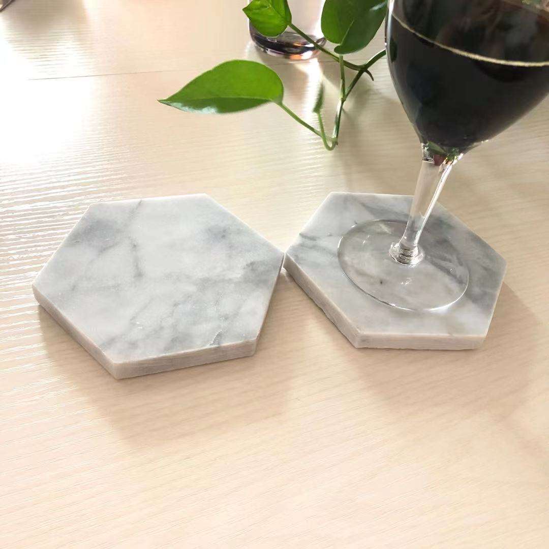 European Home Decorations Creative Chic Sublimation Bar Natural Bamboo Marble Coasters