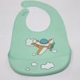 Customized Printed Logo Multi Colored Soft Silicone Waterproof Baby Bibs with Crumb Catcher