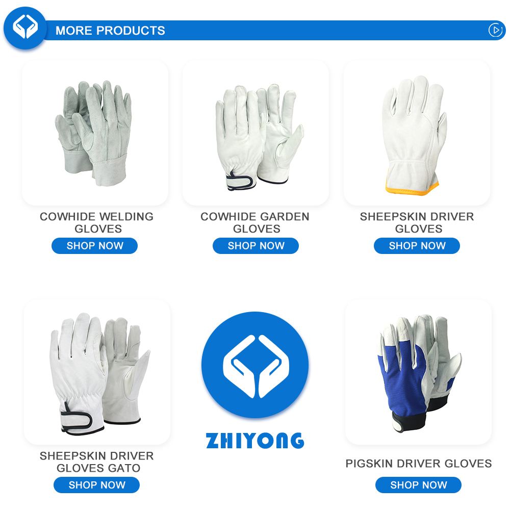 The factory sells wear - resistant low - cost cowhide mechanical safety gloves