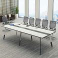White Iron Grey Wood Meeting Room Small Round Conference Table