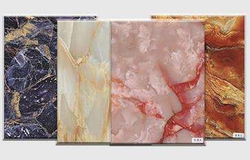 onyx marble and wooden veneer finish PVC wall panels tiles for pasting on walls, ceilings & furniture.