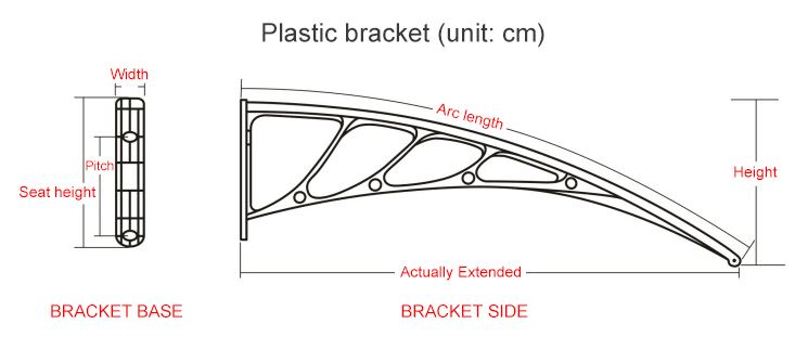 Polycarbonate Canopy Plastic Roofing Awning For Garage